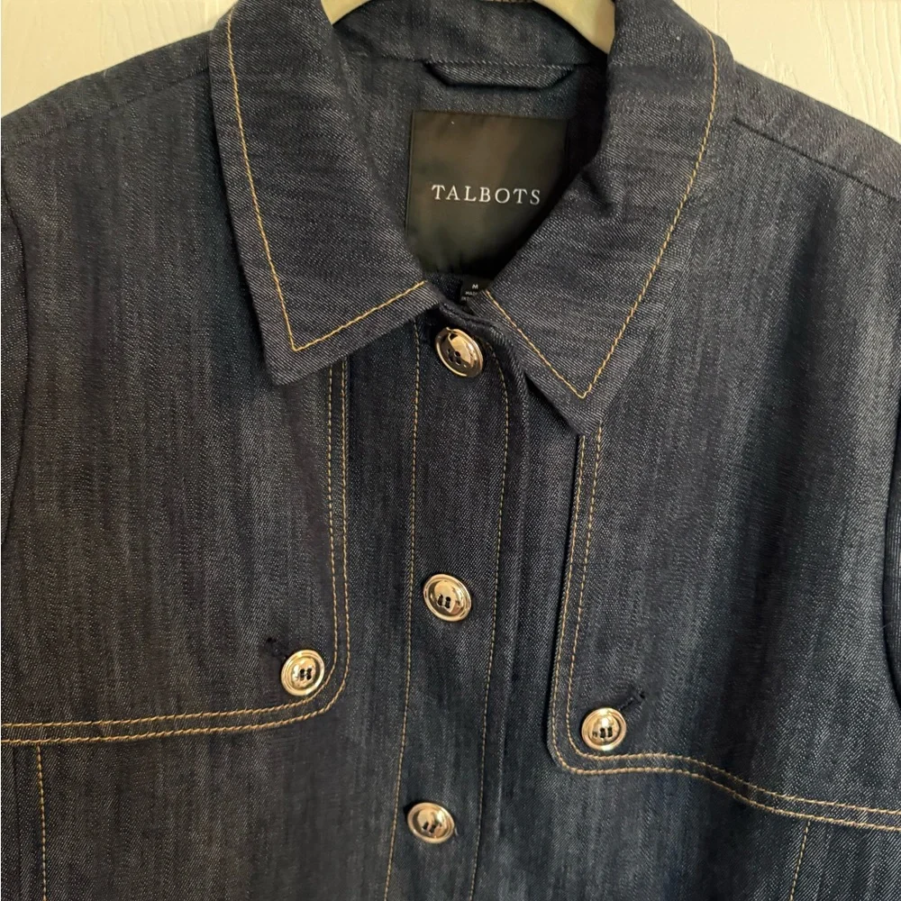 REFINED DENIM SHORT TRENCH COAT - Picture 2 of 6